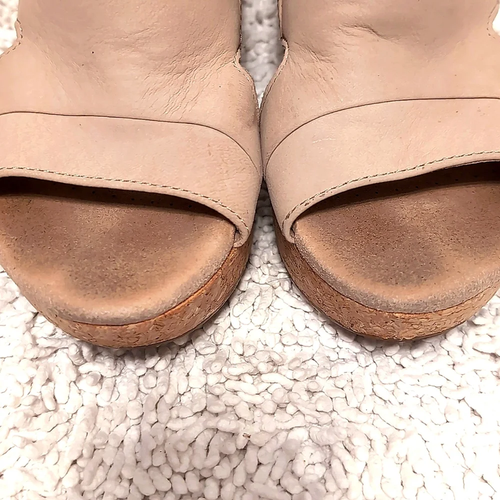 Clarks Annadel Nubuck Cork Platform Wedge Comfort Soft Sandals Heels Siz…